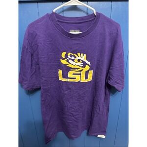 Men's Section 101 Majestic LSU Tigers Purple Graphic T-Shirt Large Louisiana